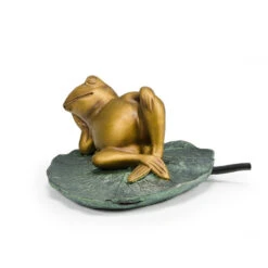 Aquascape Lazy Frog On Lily Pad Spitter -Accessories || Solar Shop aquascape lazy frog spitter side 1000 26535.1663869520