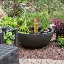 Aquascape Patio Pond Kits, Round -Accessories || Solar Shop green slate round patio pond fountain kit 1000 33885.1643737894
