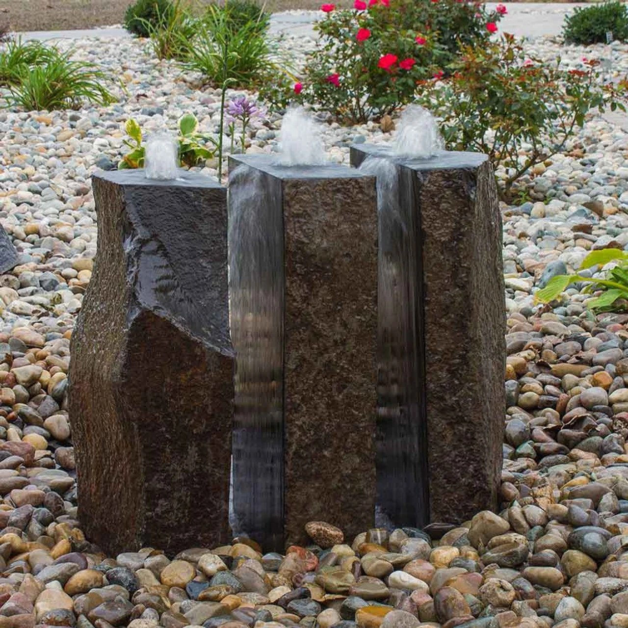 Split Polished Basalt Fountain Kit 3 Split Polished Basalt Fountain Kit